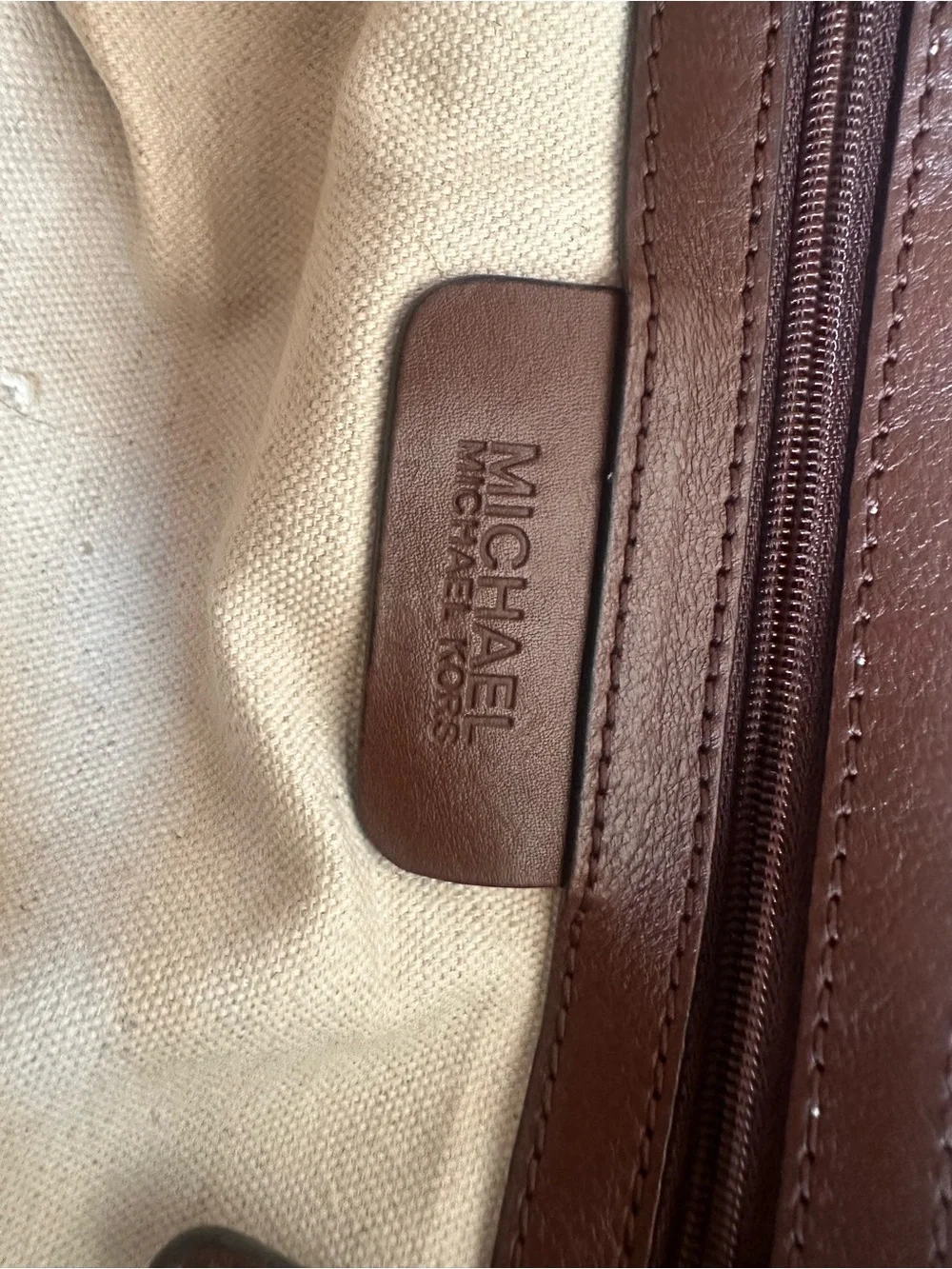 Michael Kors Taupe Hobo Bag with Gold Hardware